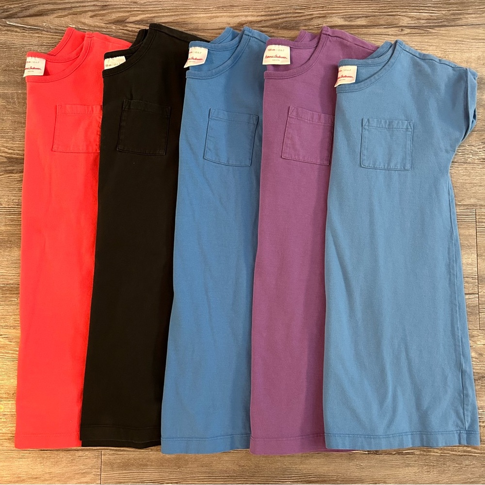 Hanna Andersson Sueded Jersey 100% Cotton T-Shirt Dress Bundle Size 6-7
